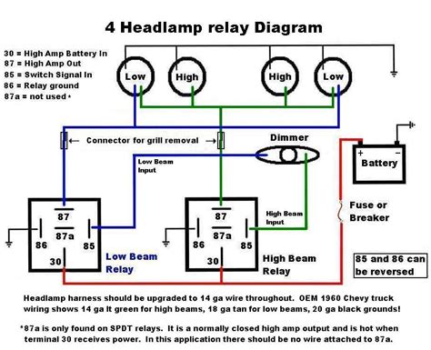 headlamp relay wiring diagram 